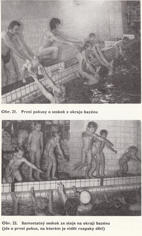 Schwimmunterricht in der Tschechoslowakei.